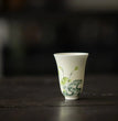 Hand Painted The Taihu Lake Green Bamboo Smell Cup Chinese Ceramic Single White Teacup - 50ml - China Tea Store