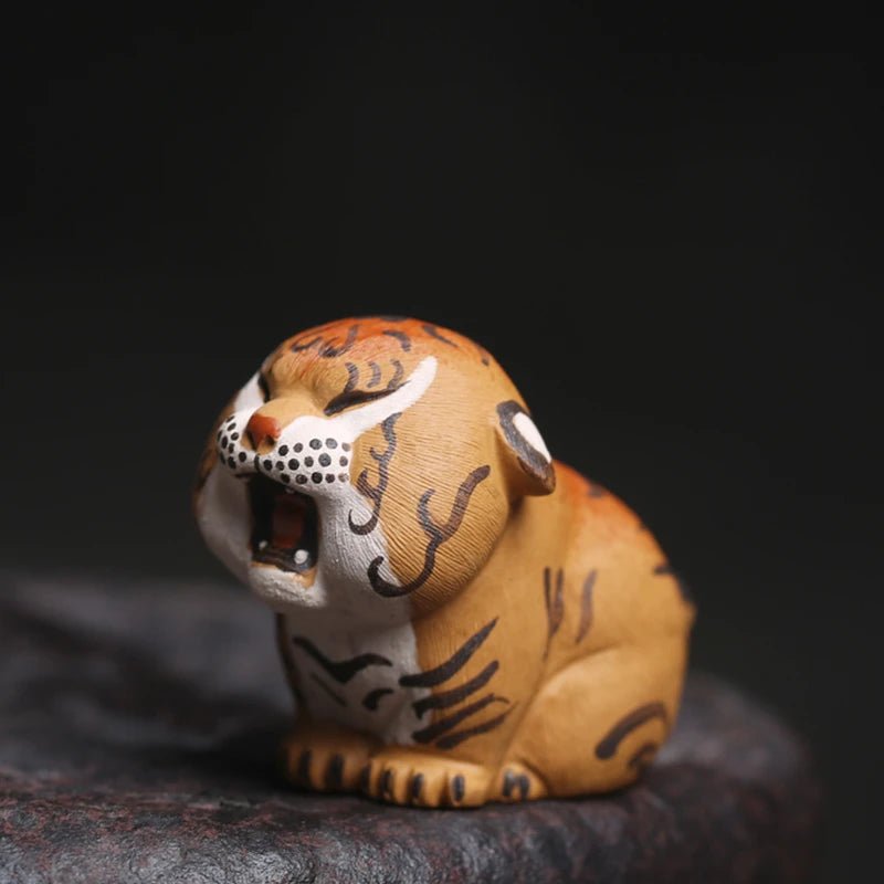 Handmade Clay Tiger Figurines Tea Pet Animal Tea Ceremony Utensils Set Tea Room Decoration Accessories Zen - China Tea Store