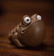 Handmade Coarse Pottery Large Eyes Clay Toad Tea Pet Figurine, Gongfu Tea Accessories, Tea Sets, Zen Animal Cute, Modern Style, - China Tea Store