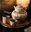 Handmade Old Rock Mud Thousand Buddhas Tea Set Complete Set Tea Ceremony Set Household Teapot and Tea Cup Set Cha Teaware Craft - China Tea Store