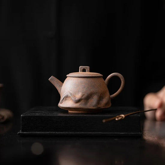 Handmade Rock Auspicious Clouds Hand Grasp Teapot Japanese Ceramic Small Single Tea Making Pot Tea Infuser Cha Hai - China Tea Store