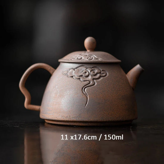 Handmade Rock Auspicious Clouds Hand Grasp Teapot Japanese Ceramic Small Single Tea Making Pot Tea Infuser Cha Hai - China Tea Store