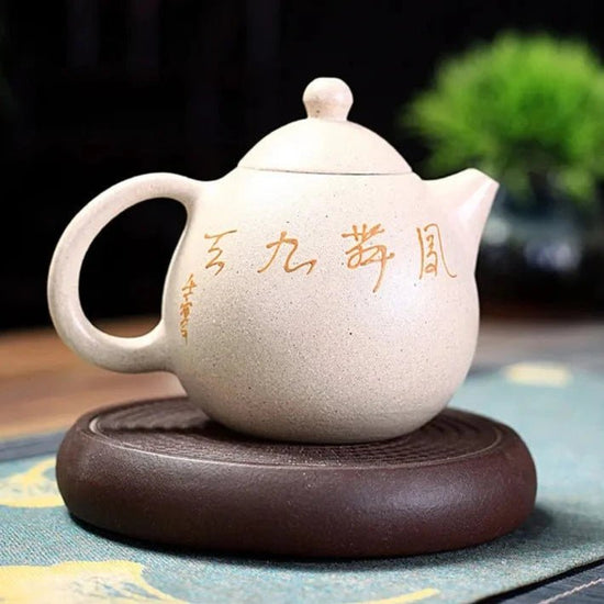 Handpainted Peacock Dragon Egg Teapot Yixing Purple Clay Tea Pot Raw Ore White Mud Ball Hole Filter Kettle Zisha Tea Set 220ml - China Tea Store