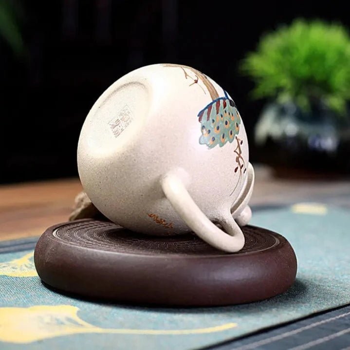 Handpainted Peacock Dragon Egg Teapot Yixing Purple Clay Tea Pot Raw Ore White Mud Ball Hole Filter Kettle Zisha Tea Set 220ml - China Tea Store