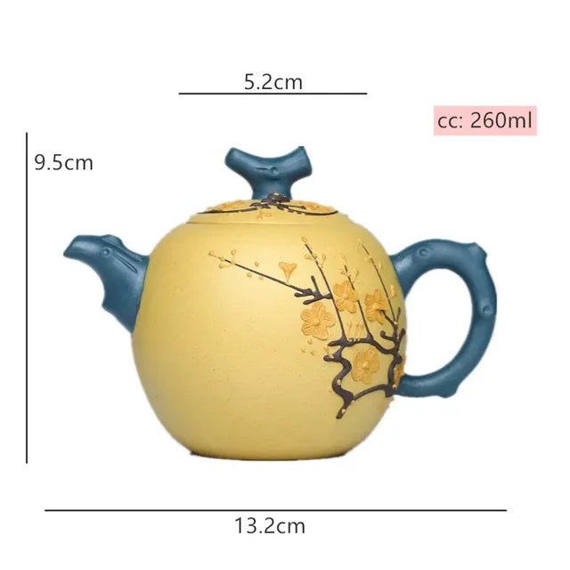 Handpainted Plum Blossom Dragon Egg Teapot Yixing Purple Clay Tea Pot Raw Ore Section Mud Filter Kettle Zisha Tea Set 260ml - China Tea Store