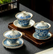 High - quality Retro Ru Kiln Tea Tureen Ceramic Sancai Cover Bowl Tea Maker Gaiwan Can Raise Kung Fu Teaware - China Tea Store