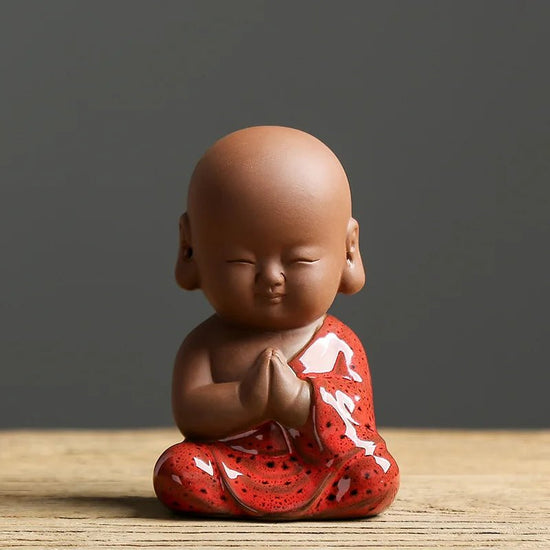 Home decoration small monk creative lovely ceramic crafts home living room office furnishing buddha statues decor - China Tea Store