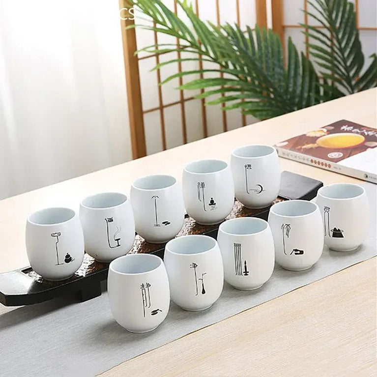 Japanese Ceramic Tea Cup Customize Zen Sample Porcelain Teacup Portable Personal Single Cup Tea Set Accessories Master Cup 140ml - China Tea Store