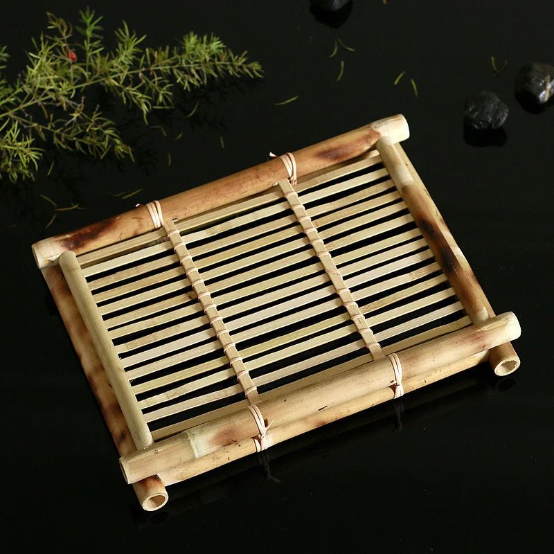 Japanese cuisine plate sushi bamboo woven tray rectangular tea plate fruit plate meal plate basket vegetable basket - China Tea Store