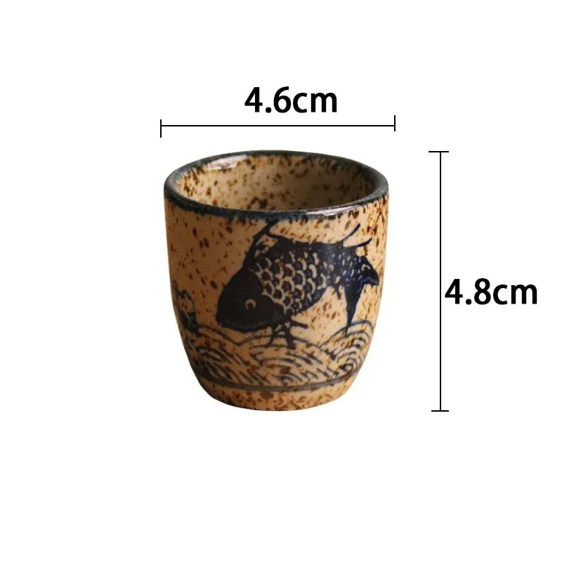 Japanese - style ceramic antique white wine cup sake set home retro coffee cup wine pot shochu classical cup - China Tea Store