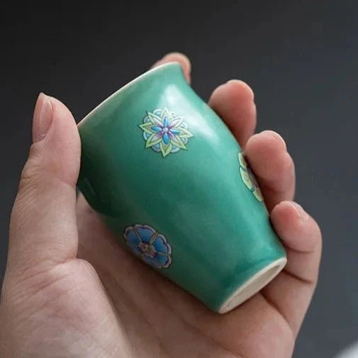 Japanese - Style Turquoise Green Music Cup Ceramic Kung Fu Tea Cup Fragrance - Smelling Cup Small Master Cup Single Cup Bowl - China Tea Store