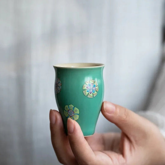 Japanese - Style Turquoise Green Music Cup Ceramic Kung Fu Tea Cup Fragrance - Smelling Cup Small Master Cup Single Cup Bowl - China Tea Store