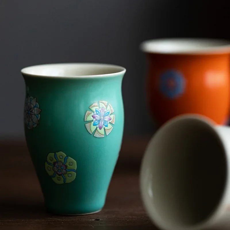 Japanese - Style Turquoise Green Music Cup Ceramic Kung Fu Tea Cup Fragrance - Smelling Cup Small Master Cup Single Cup Bowl - China Tea Store