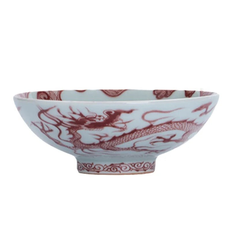 Jingdezhen Ceramic Teacup Imitation Yuan Glazed Red Dragon Pattern Master Cup Retro Chinese Style for Pu'er Tea - China Tea Store