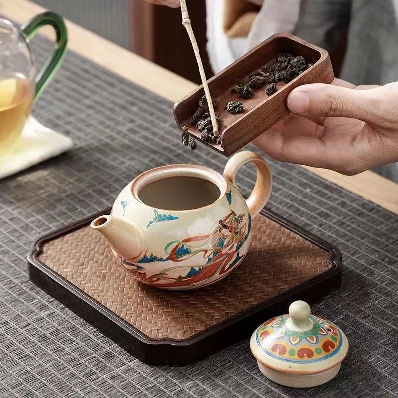 Kiln change retro rough pottery kung fu tea set single pot ceramic household teapot tea maker filter tea divider - China Tea Store