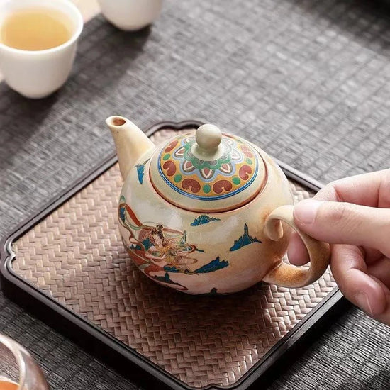 Kiln change retro rough pottery kung fu tea set single pot ceramic household teapot tea maker filter tea divider - China Tea Store