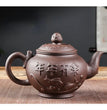 Large Capacity Yixing Purple Clay Tea Pot Hand - carved and Painted Lotus Teapot Household Tea Infuser Retro Tea Set 1000ml - China Tea Store