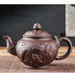 Large Capacity Yixing Purple Clay Tea Pot Hand - carved and Painted Lotus Teapot Household Tea Infuser Retro Tea Set 1000ml - China Tea Store