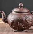 Large Capacity Yixing Purple Clay Tea Pot Hand - carved and Painted Lotus Teapot Household Tea Infuser Retro Tea Set 1000ml - China Tea Store