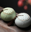 Large Lotus Ceramic Tea Caddy Teaware Coarse Pottery Sealed Pot Household Tea Tins Tea Storage Tea Container Tea Organizer - China Tea Store