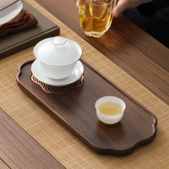 Light Luxury New Chinese Black Walnut Gong Fu Tea Tray Rectangle Storage Dish for Tea Plate Teaware - China Tea Store