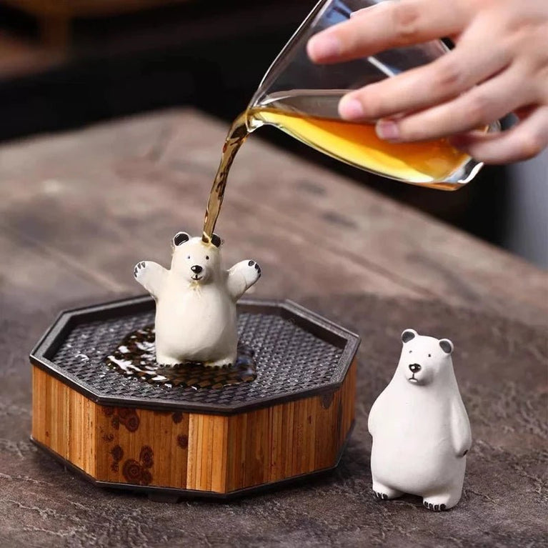 Little Bear Purple Clay Tea Pet Tea Table Decoration White Section Mud Creative Ceramic Cute Tea Playing Pot Cap - China Tea Store