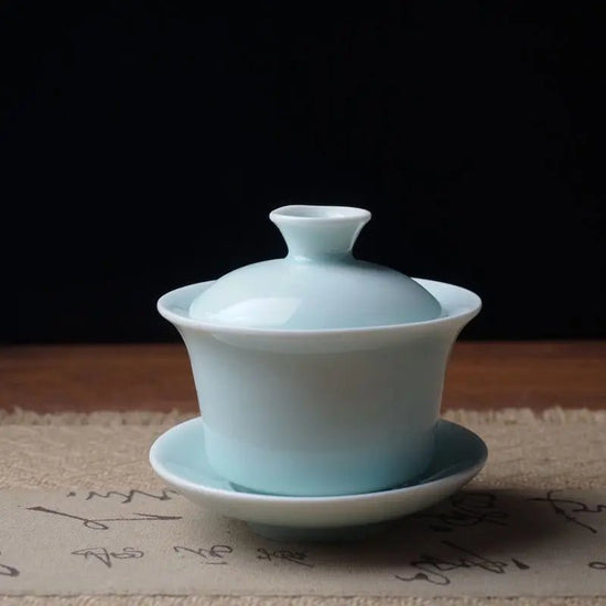 Longquan Celadon Porcelain Gaiwan China Teacups Crackle Glaze Teapot Drinkware 150ml - China Tea Store