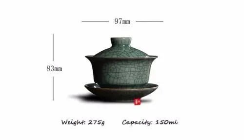 Longquan Celadon Porcelain Gaiwan China Teacups Crackle Glaze Teapot Drinkware 150ml - China Tea Store