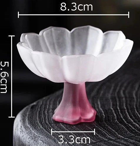 Lotus Flower Glass Tea Cups Afternoon Tea Teacup Milk Fruit Juice Container Color Lotus Goblet Coffee Cup Lotus Shaped Vessel - China Tea Store