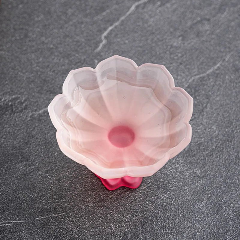 Lotus Flower Glass Tea Cups Afternoon Tea Teacup Milk Fruit Juice Container Color Lotus Goblet Coffee Cup Lotus Shaped Vessel - China Tea Store