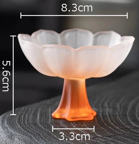 Lotus Flower Glass Tea Cups Afternoon Tea Teacup Milk Fruit Juice Container Color Lotus Goblet Coffee Cup Lotus Shaped Vessel - China Tea Store