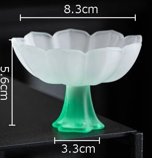 Lotus Flower Glass Tea Cups Afternoon Tea Teacup Milk Fruit Juice Container Color Lotus Goblet Coffee Cup Lotus Shaped Vessel - China Tea Store