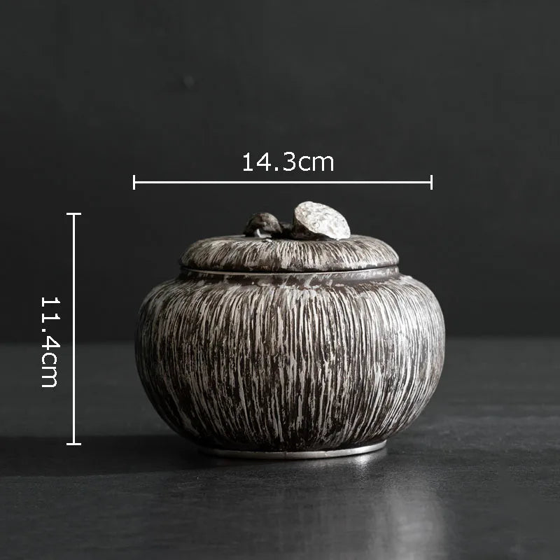 Lotus Seedpod Lid Tea Canister Sealed Ceramic Storage Jar with Lid Coffee Table Desk Decoration Porcelain Tea Caddy Candy Pots - China Tea Store