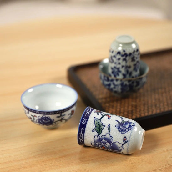 LUWU blue - and - white ceramic teacup porcelain wenxiang cup chinese kung fu cup drinkware - China Tea Store