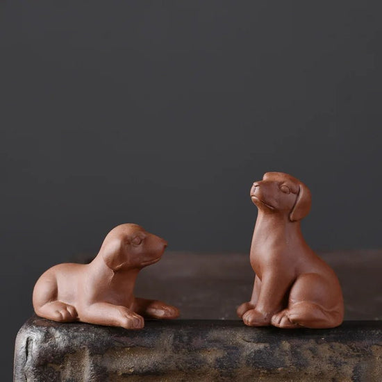 Mini Ceramic Dog Statue Home Desktop Micro Landscape Decorative Crafts Ornaments Zen Teaware Accessories Handmade Tea Pets - China Tea Store