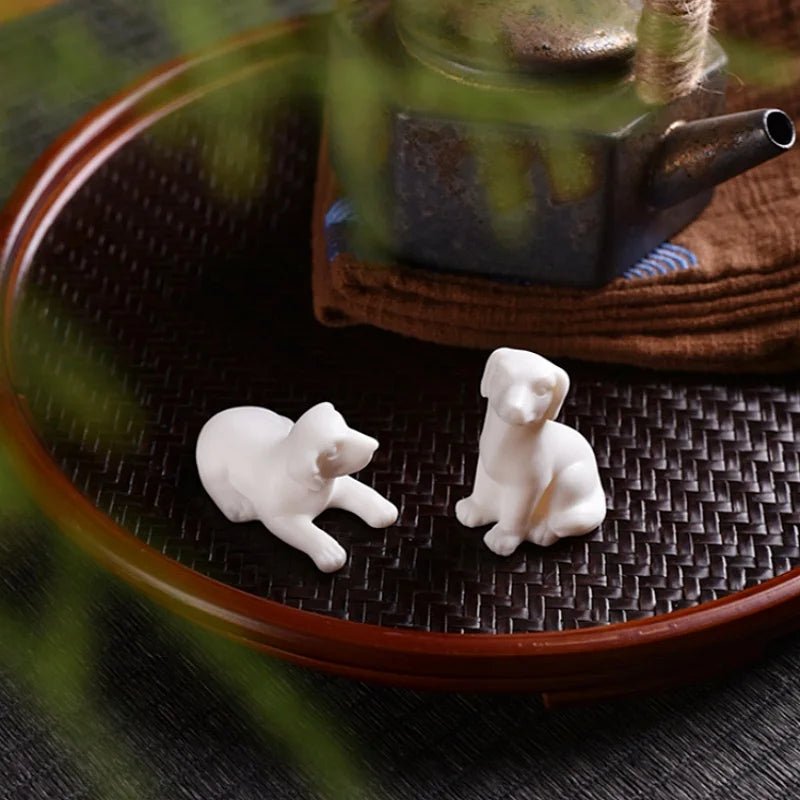 Mini Ceramic Dog Statue Home Desktop Micro Landscape Decorative Crafts Ornaments Zen Teaware Accessories Handmade Tea Pets - China Tea Store