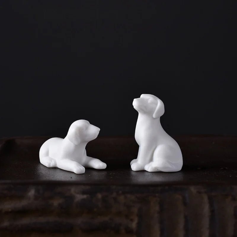 Mini Ceramic Dog Statue Home Desktop Micro Landscape Decorative Crafts Ornaments Zen Teaware Accessories Handmade Tea Pets - China Tea Store