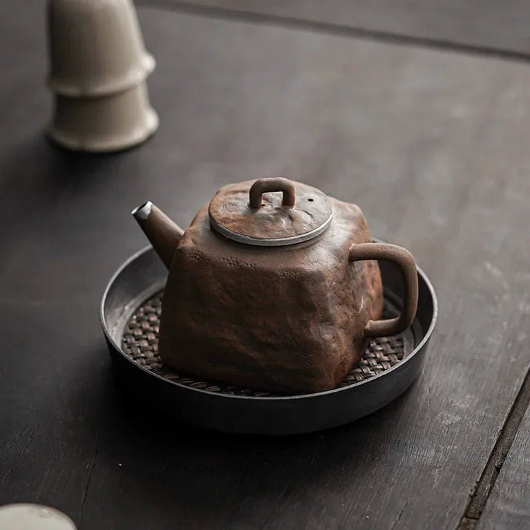 Old Rock Clay Hand Made Teapot Kung Fu Tea Set Retro Coarse Pottery Teapot Chinese Style Zen Tea Infuser Single Pot - China Tea Store