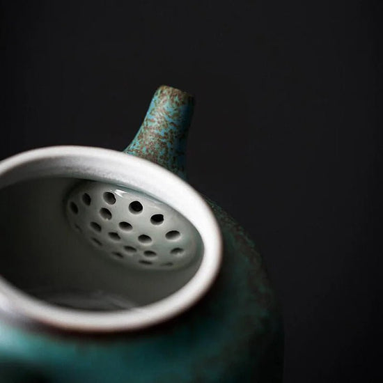 PINNY 150ML Ceramic Turquoise Glaze Teapot Japanese Style Kung Fu Tea Service Retro Pigmented Tea Pot - China Tea Store