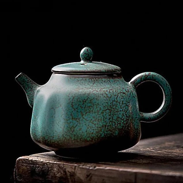 PINNY 150ML Ceramic Turquoise Glaze Teapot Japanese Style Kung Fu Tea Service Retro Pigmented Tea Pot - China Tea Store