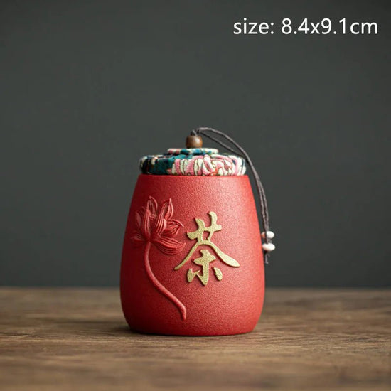 Portable Tea Caddy Travel Tea Bag Sealed Ceramics Jar Tea Storage Moisture - proof Containers Kitchen Spice Coffee Canister - China Tea Store