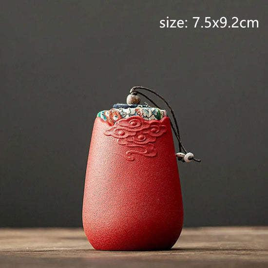 Portable Tea Caddy Travel Tea Bag Sealed Ceramics Jar Tea Storage Moisture - proof Containers Kitchen Spice Coffee Canister - China Tea Store