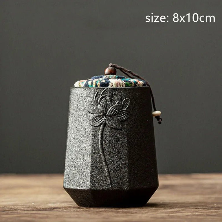 Portable Tea Caddy Travel Tea Bag Sealed Ceramics Jar Tea Storage Moisture - proof Containers Kitchen Spice Coffee Canister - China Tea Store