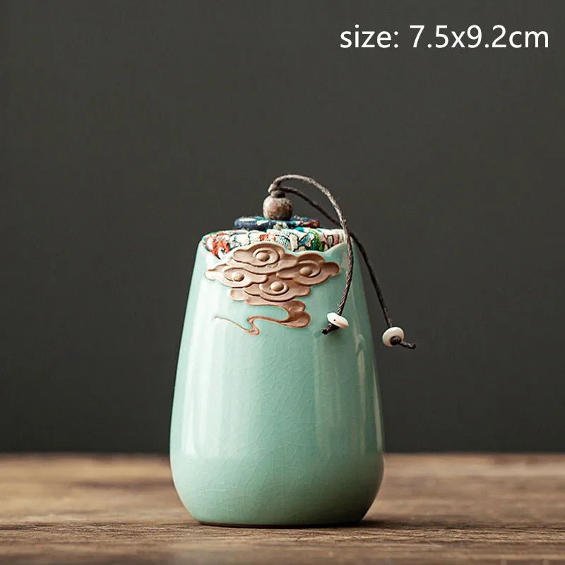 Portable Tea Caddy Travel Tea Bag Sealed Ceramics Jar Tea Storage Moisture - proof Containers Kitchen Spice Coffee Canister - China Tea Store