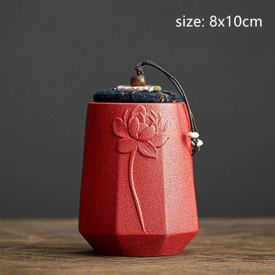 Portable Tea Caddy Travel Tea Bag Sealed Ceramics Jar Tea Storage Moisture - proof Containers Kitchen Spice Coffee Canister - China Tea Store