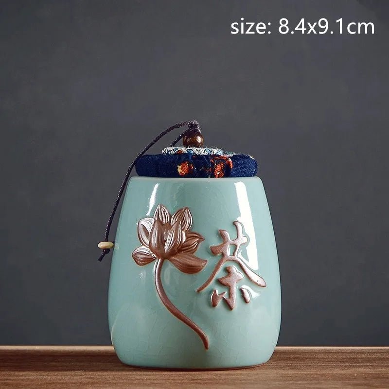 Portable Tea Caddy Travel Tea Bag Sealed Ceramics Jar Tea Storage Moisture - proof Containers Kitchen Spice Coffee Canister - China Tea Store