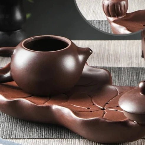 Purple clay kungfu tea set Chinese household simple dry brewing table water storage tea tray tea table tea sea pot bearing - China Tea Store