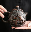 Purple pottery full of carved kung fu tea sets, can raise ceramic retro Chinese household large teapot single - China Tea Store