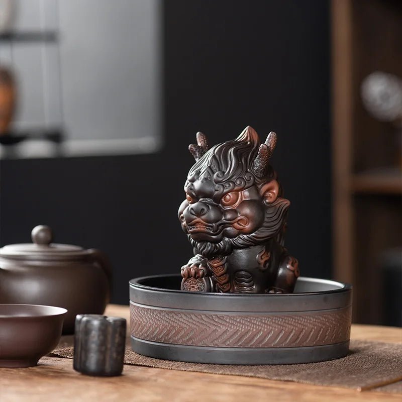 Purple pottery Kylin Tea Pet Living Room Tea Table Decoration Tea Ceremony Accessories Tea Tray Decoration - China Tea Store