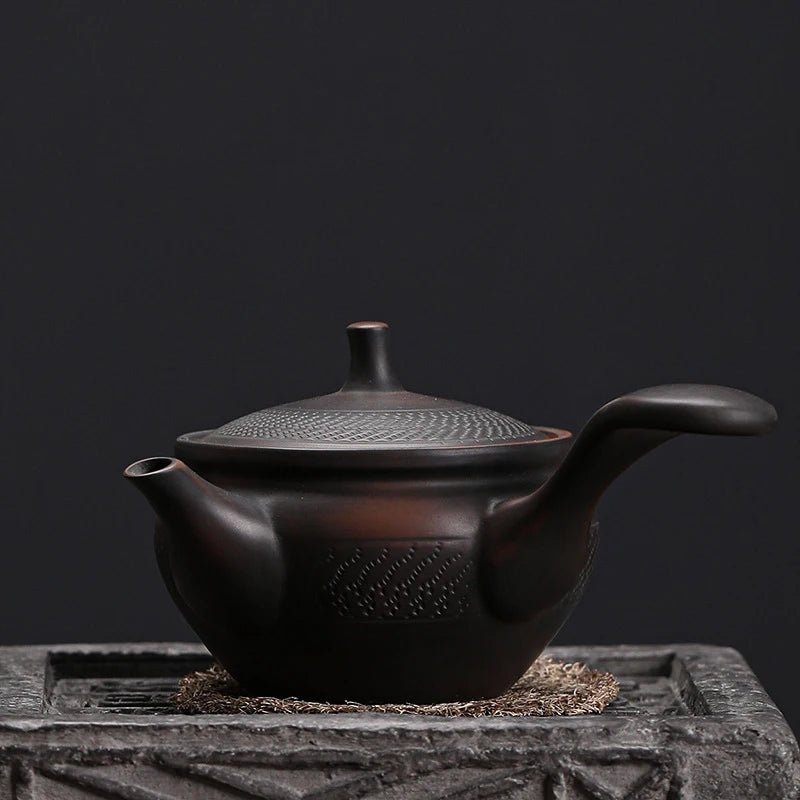 Purple Pottery Side Handle Pot Ceramic Kung Fu Teapot Single Teapot Pu'er Tea Making Device Tea Sets Chinese Tea Pot - China Tea Store